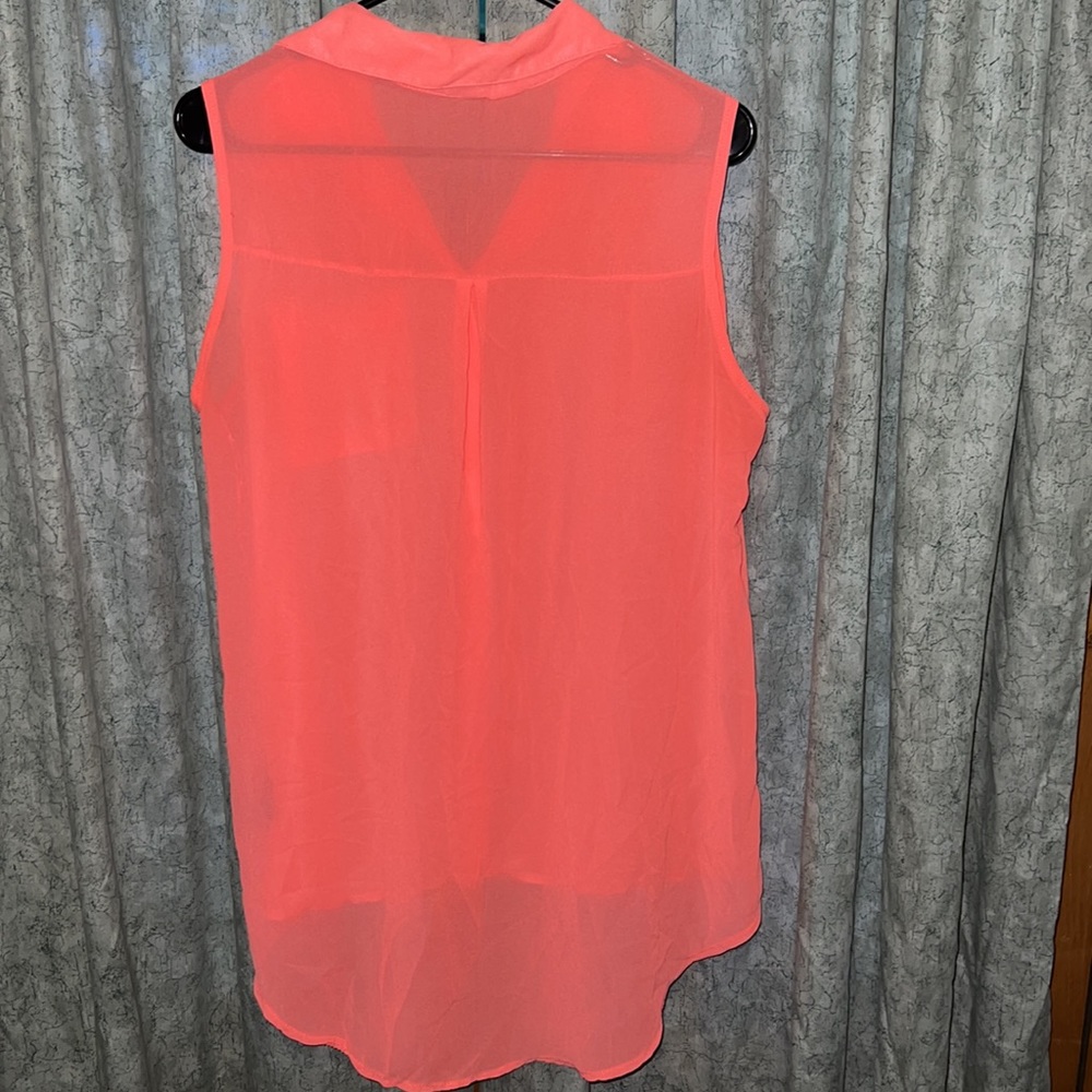 Coral button up - Picture 3 of 3